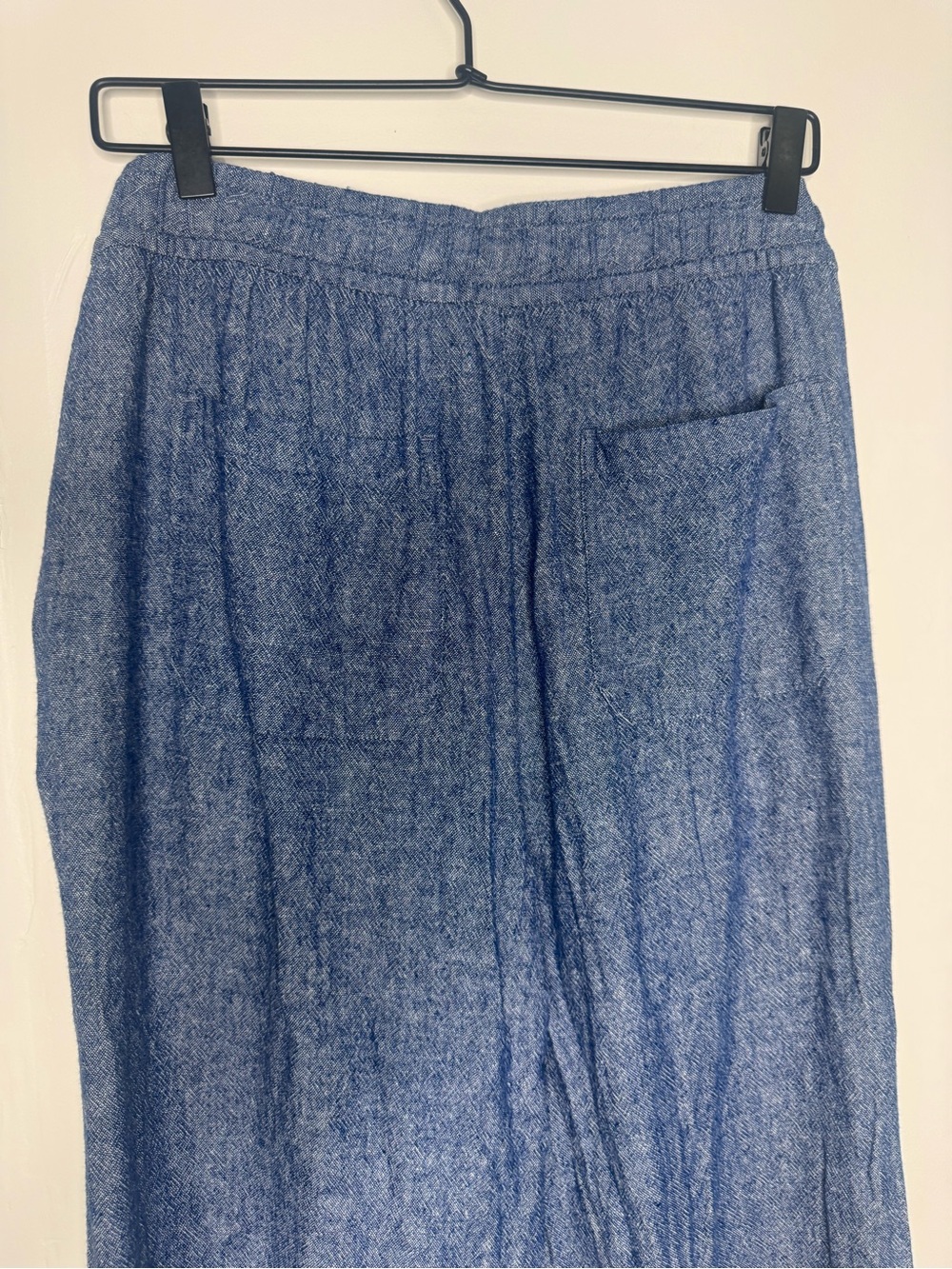 Old Navy woman's wide leg pull over linen stretchy waist pants boho coastal - Picture 3 of 8
